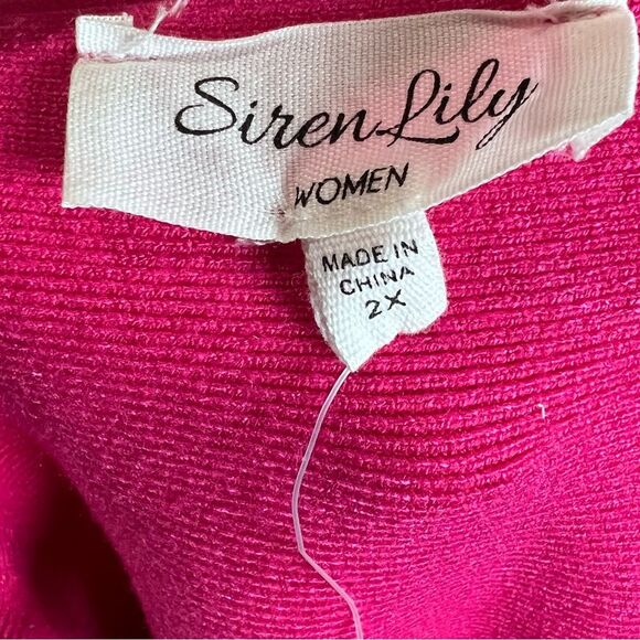 Siren Lily pink silver studded knit sweater top size 2X NWT - Picture 4 of 5